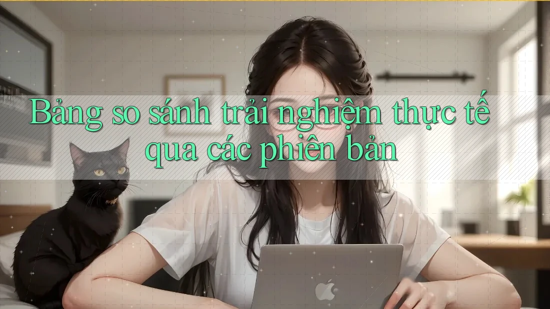Bảng so sánh trải nghiệm thực tế qua các phiên bản Bảng so sánh trải nghiệm thực tế qua các phiên bản